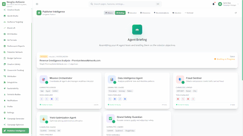 Publisher Intelligence AI Agentic Platform interface