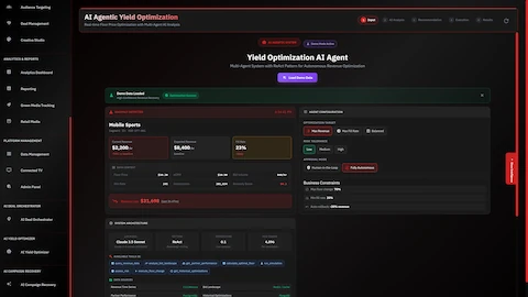 AI Yield Optimization Agent interface