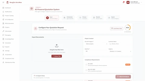 AI-Powered Multi-Agent Quotation System interface