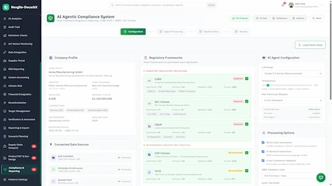AI Agentic Regulatory Compliance System interface