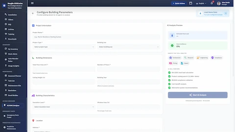 AI-Powered HVAC System Designer interface