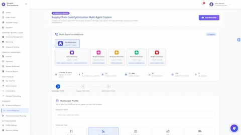 AI Multi-Agent Supply Chain Optimization interface